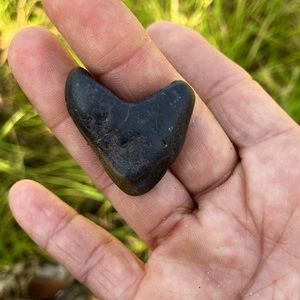 Black heart shaped stone